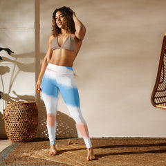Premium Raised waistband Yoga Leggings With Faded Stripes Pattern