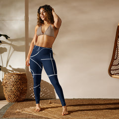 Premium Raised waistband Yoga Leggings With Geometric Pattern