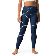 Premium Raised waistband Yoga Leggings With Geometric Pattern