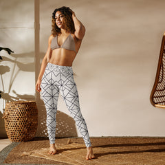 Premium Geometric Pattern Yoga Leggings - Breathable, Stretchable, And Bold