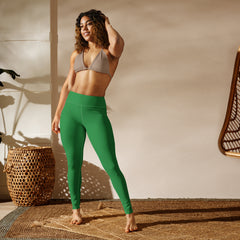 Premium Sea Green Yoga Leggings Raised waistband