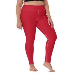 Premium Red Yoga Leggings - Flexible & Breathable