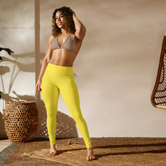 Premium Yoga Leggings - Flexible & Breathable - Vibrant Paris Daisy Color