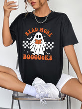 Women’s Casual T-Shirt - Ghost Graphic with Read More Boooooks Slogan