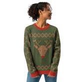 Knitted crew neck sweater with Rudolph Christmas Theme