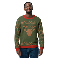 Knitted crew neck sweater with Rudolph Christmas Theme
