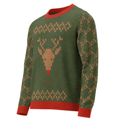 Knitted crew neck sweater with Rudolph Christmas Theme