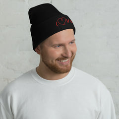 Love Embroidered Cuffed Beanie