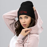 I Love you Embroidered Cuffed Beanie