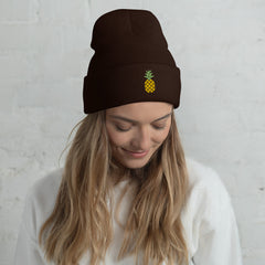Unisex Pineapple Cuffed Beanie: Hypoallergenic Turbo Acrylic