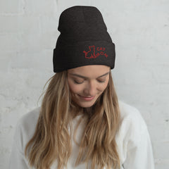 Cat Mom Embroidered Cuffed Beanie