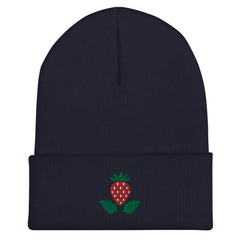 Unisex Strawberry Cuffed Beanie: Hypoallergenic Turbo Acrylic