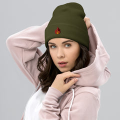 Unisex Flame Cuffed Beanie: Hypoallergenic Turbo Acrylic