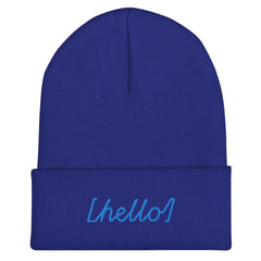 Unisex Hello Cuffed Beanie: Hypoallergenic Turbo Acrylic
