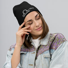 Libra Zodiac Embroidered Beanie - Astrology-Inspired