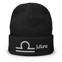 Libra Zodiac Embroidered Beanie - Astrology-Inspired