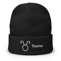 Taurus Zodiac Embroidered Beanie - Astrology-Inspired