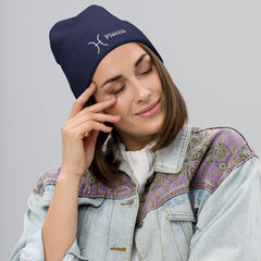 Pisces Zodiac Embroidered Beanie - Astrology-Inspired