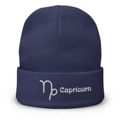 Capricorn Zodiac Embroidered Beanie - Astrology-Inspired
