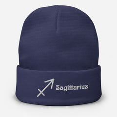 Sagittarius Zodiac Embroidered Beanie - Astrology-Inspired