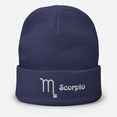 Scorpio Zodiac Embroidered Beanie - Astrology-Inspired