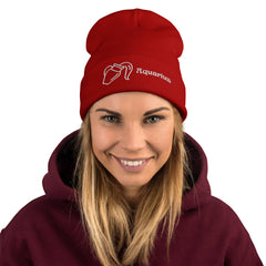 Aquarius Zodiac Embroidered Beanie - Astrology-Inspired