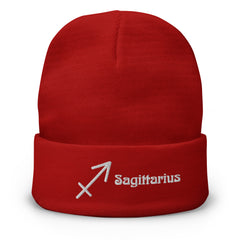 Sagittarius Zodiac Embroidered Beanie - Astrology-Inspired
