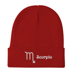 Scorpio Zodiac Embroidered Beanie - Astrology-Inspired