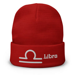 Libra Zodiac Embroidered Beanie - Astrology-Inspired