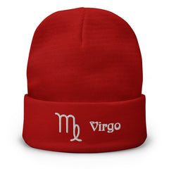 Virgo Zodiac Embroidered Beanie - Astrology-Inspired