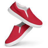 Men’s Bold Red Slip-On Canvas Shoes with Breathable Lining - Comfort Meets Style