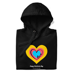 Valentine’s Day: Unisex Hoodie with Colorful Heart Design