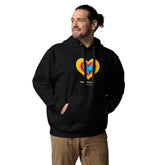 Valentine’s Day: Unisex Hoodie with Colorful Heart Design