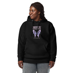 Premium Unisex Hoodie - ‘Mixed Feelings’ Slogan - Y2K Butterfly