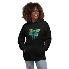 Premium Unisex Hoodie - With Elegant Green Flower Graphic