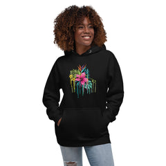 Premium Unisex Hoodie - with Elegant Pink Flower Graphic and 100% Cotton