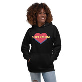 Unisex premium Hoodie with a super mom heart graphic