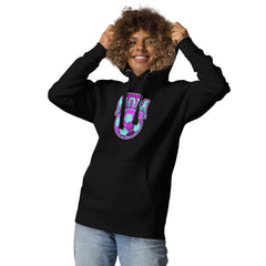 Unisex Premium Hoodie featuring a vibrant soccer mom graphic