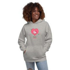 Hog’s & Kisses: Unisex Hoodie with Heart Pig Graphic
