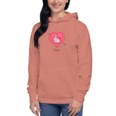 Hog’s & Kisses: Unisex Hoodie with Heart Pig Graphic
