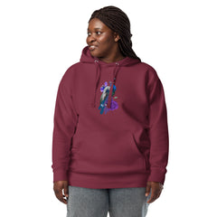 Premium Unisex Hoodie - peacock with a purple rose and 100% Cotton