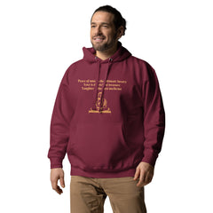 Unisex premium Hoodie with a Inner Peace Buddha phrase