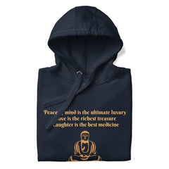 Unisex premium Hoodie with a Inner Peace Buddha phrase