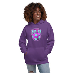 Unisex Premium Hoodie featuring a vibrant soccer mom graphic
