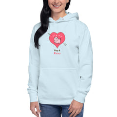 Hog’s & Kisses: Unisex Hoodie with Heart Pig Graphic