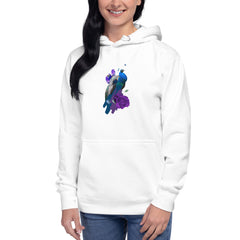 Premium Unisex Hoodie - peacock with a purple rose and 100% Cotton