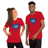 Be My Valentine: Unisex T-Shirt with Heart Design