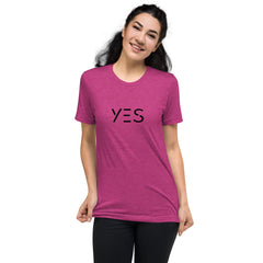 Unisex Tri-Blend Yes T-Shirt: Comfortable, Elastic & Durable