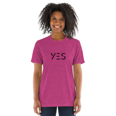 Unisex Tri-Blend Yes T-Shirt: Comfortable, Elastic & Durable