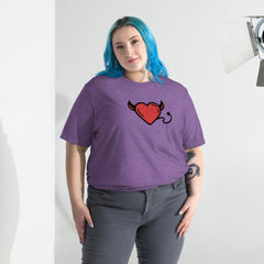 Unisex Tri-Blend Heart Devil T-Shirt: Comfortable, Elastic & Durable